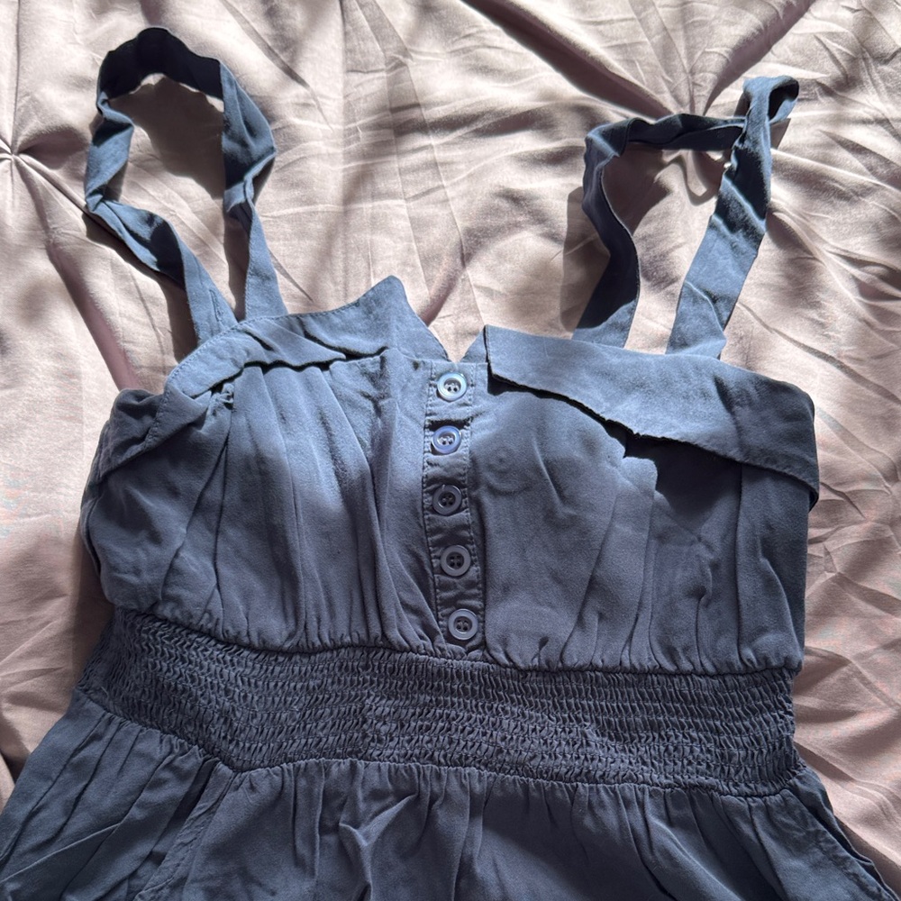 Vintage Imaginary Voyage Midnight Blue Buttoned Dress